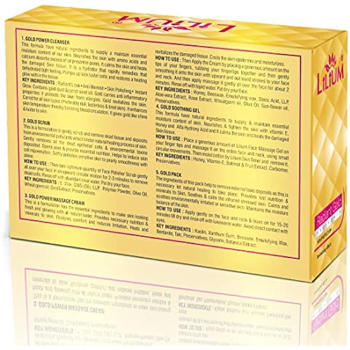 LILIUM HERBAL RADIANT GOLD FACIAL KIT 60GM - Image 2